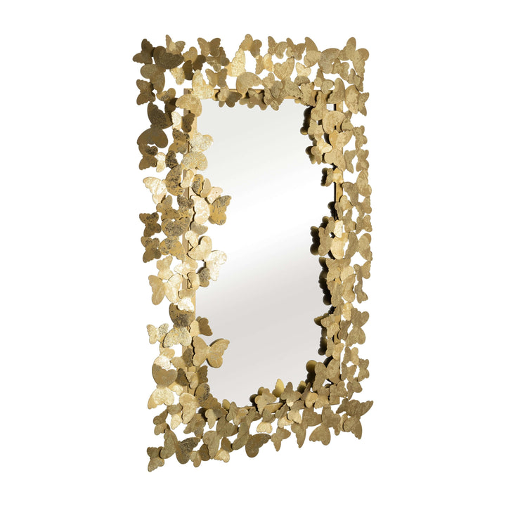 Metal 24x36 Butterfly Rect Mirror Gld