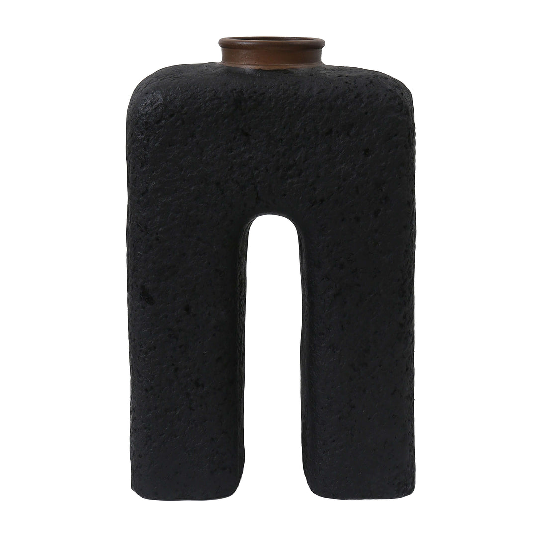 Ecomix, 15"h Abstract Vase, Black