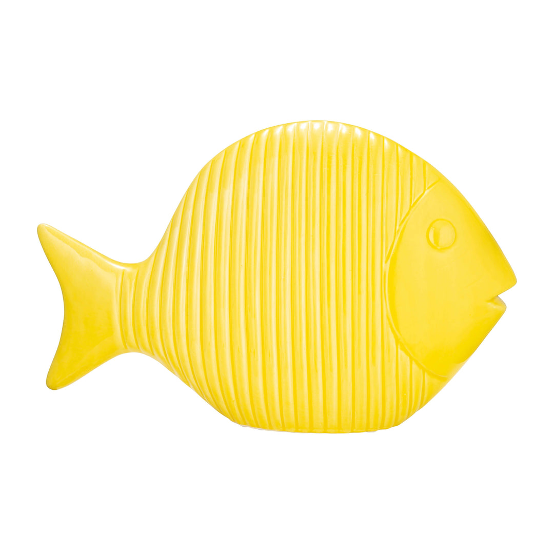 Cer,16",v Striped Fish,yellow