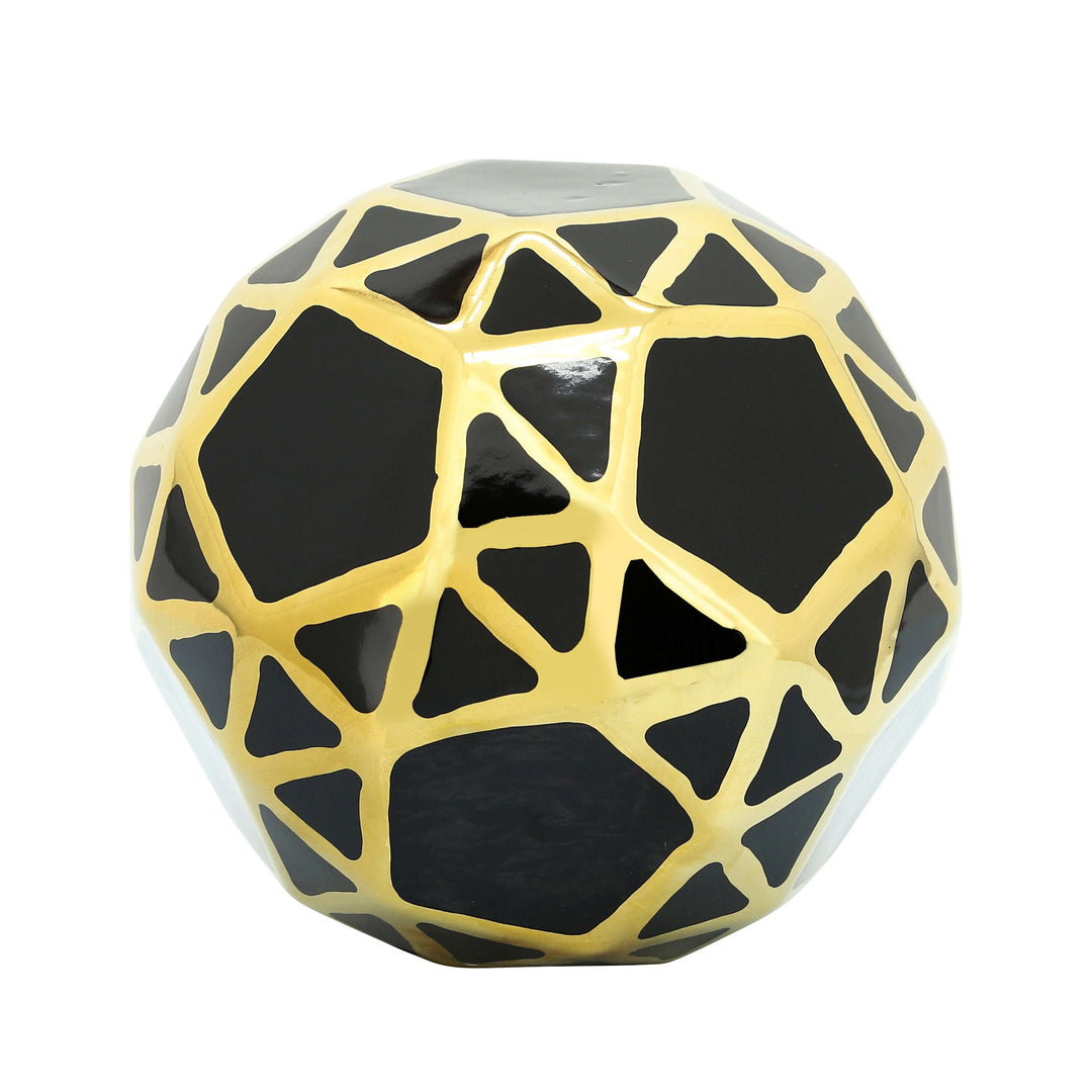 Ceramic Orb 6" Black/gold