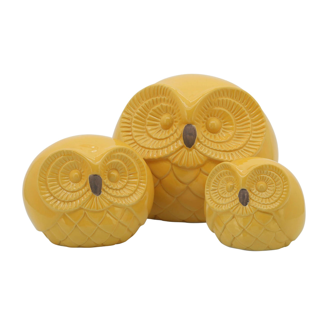 Cer S/3 Owls 8", Yellow