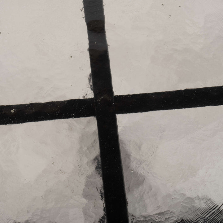 Metal/glass, 17"dx22"h Side Table, Black