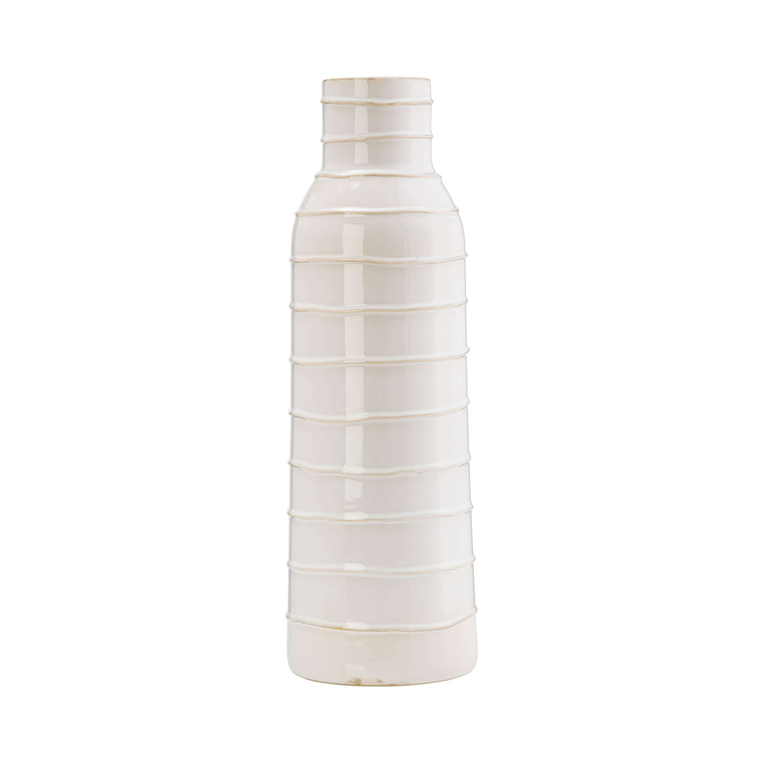 Cer, 17"h Tribal Vase, Ivory