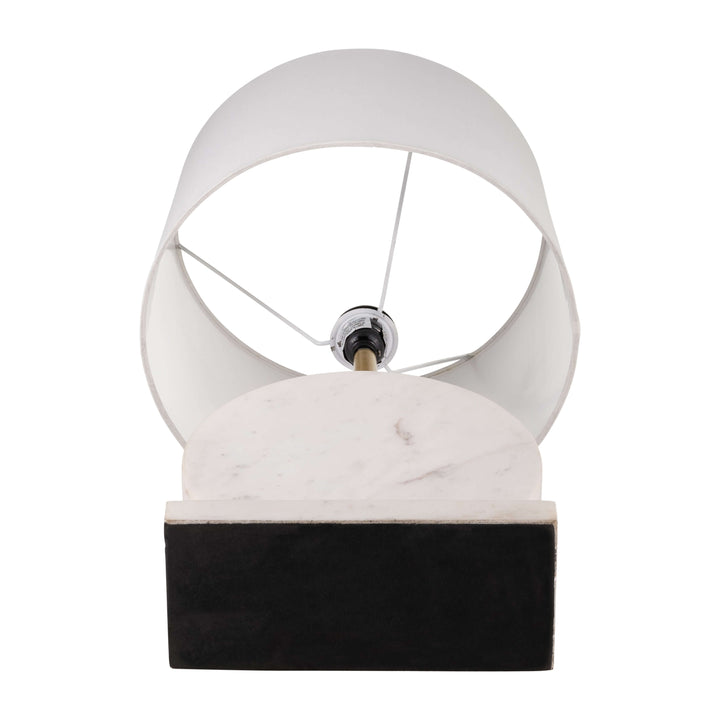 Marble, 25"h Round Table Lamp, White/off White