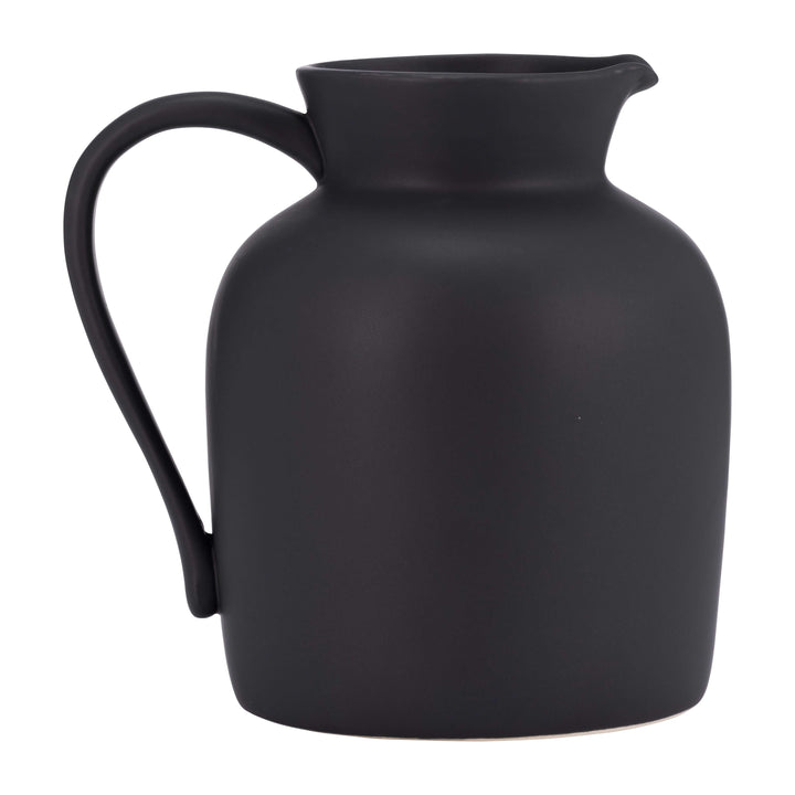 Cer, 7" Pitcher Vase, Black