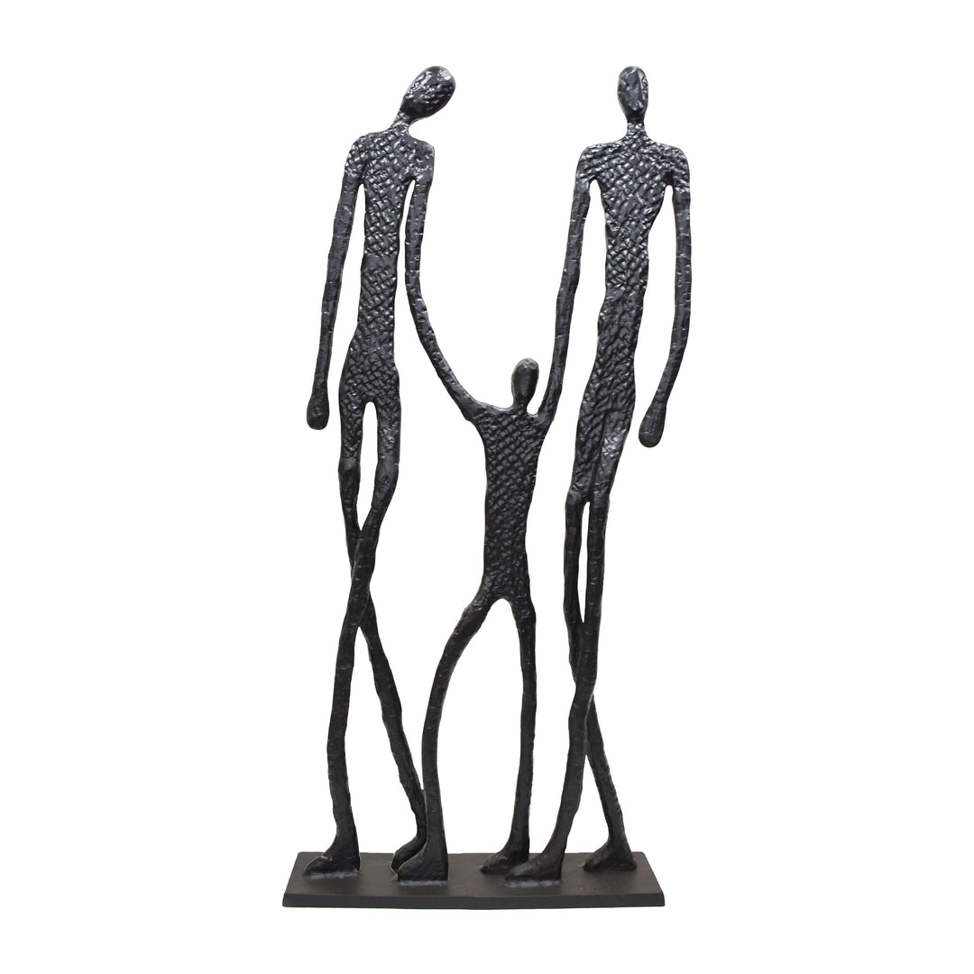 Metal,49"h,family Figures Statue,black