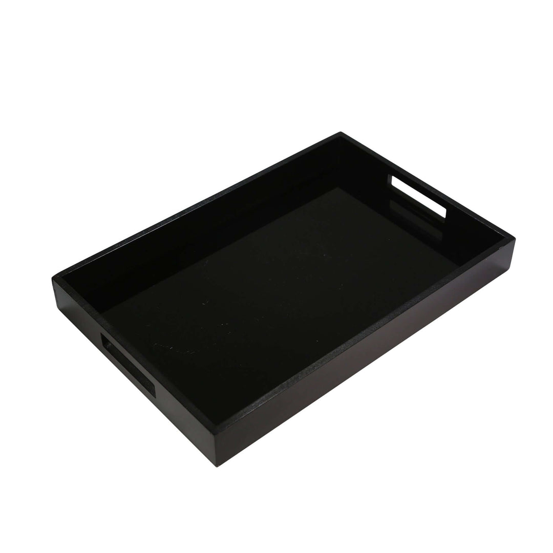 Black Wood/glass Tray