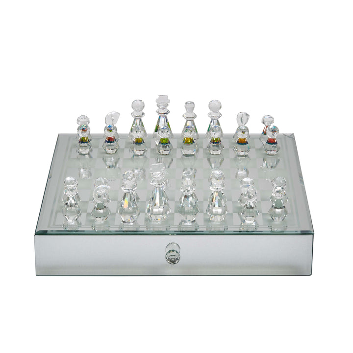 Crystal / Mirrored Chess Set,silver