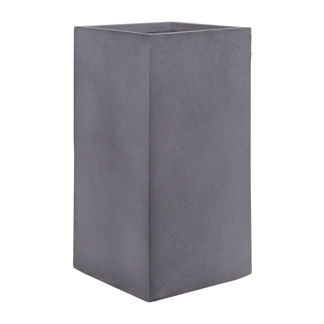 Resin, S/2 11/13"d Square Nested Planters, Gray