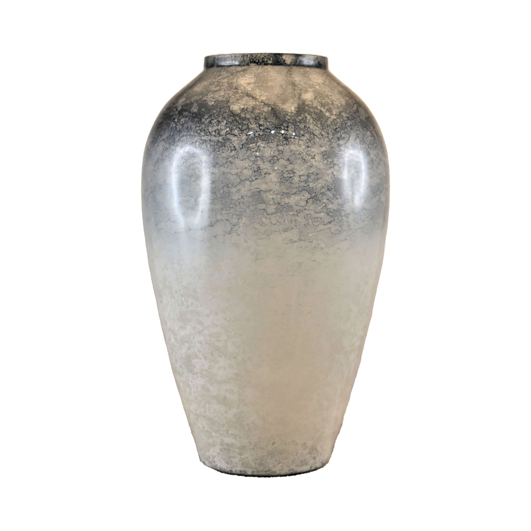 Glass, 17" Ombre Vase, Blue/white