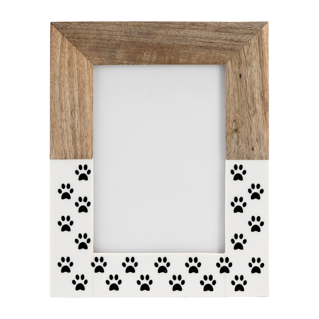Wood,5x7, Dog-paws Photo Frame,white