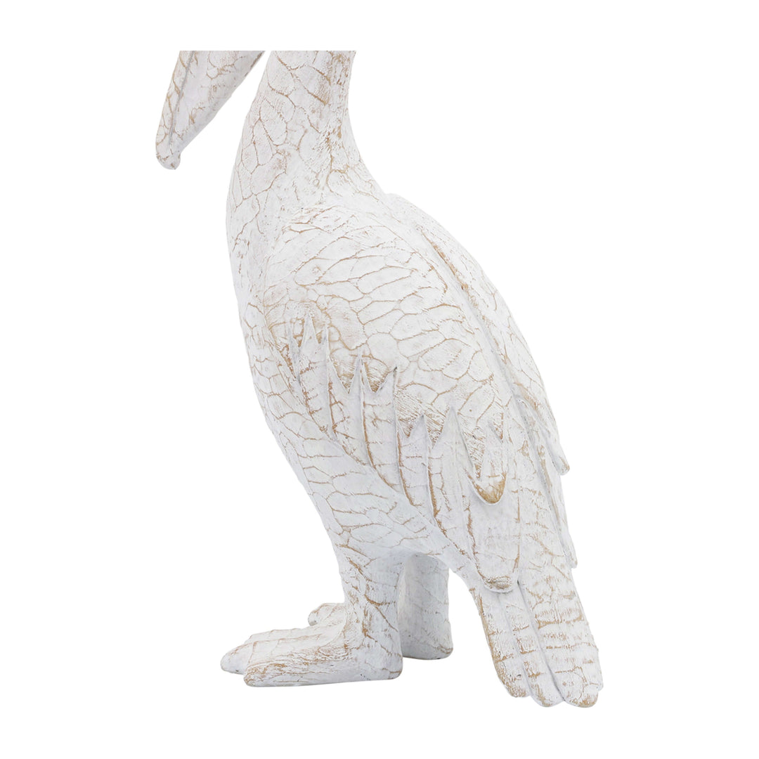 Cer,14"h,standing Pelican, White