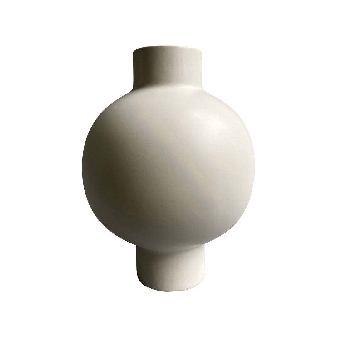 Cer, 11"h Bubble Vase, White