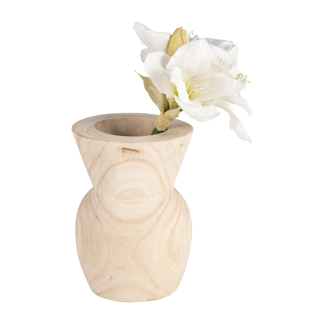Wood, 10"h Vase, Natural