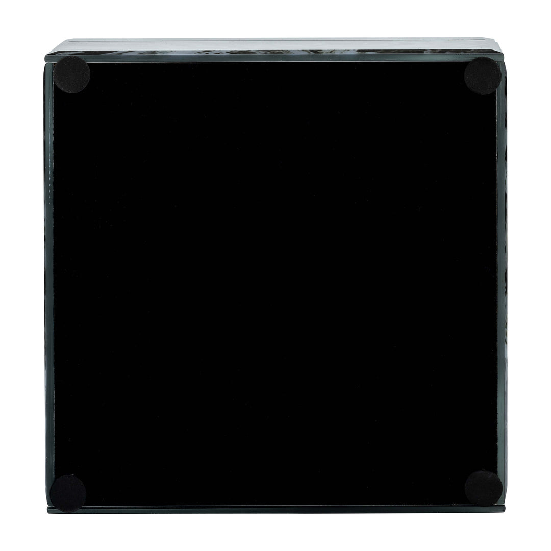 Glass, 6x5" Jewelry Box Quartz Top, Black