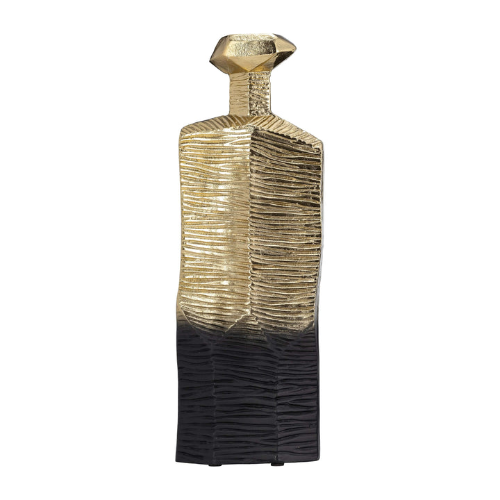 Metal,20",rigged Vase,gold/black