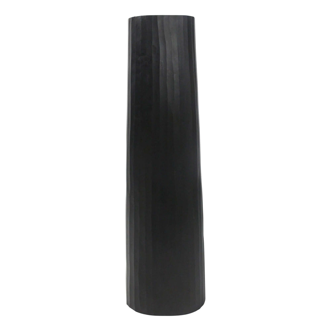 Aluminum 36" Textured Vase, Matte Black