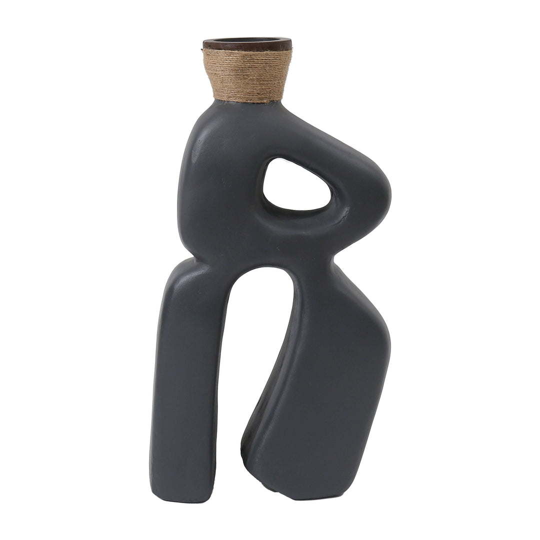 Ecomix, 17"h Abstract Vase, Gray