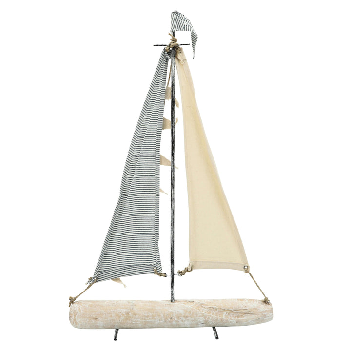 Iron 25" Sailboat W/ Cloth Sails, Multi