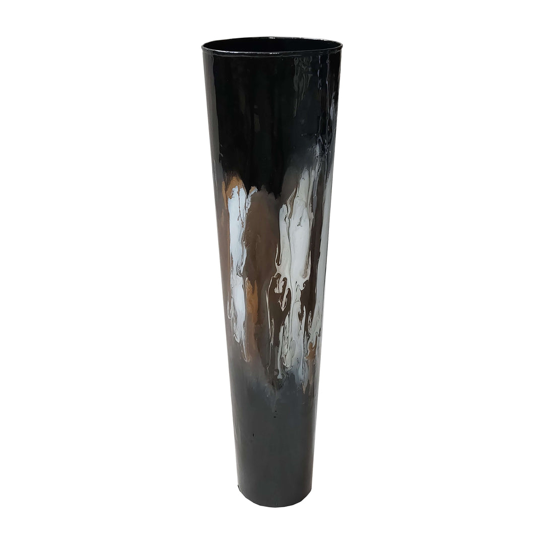 Iron,24"h,tall Cup Stain Vase,black