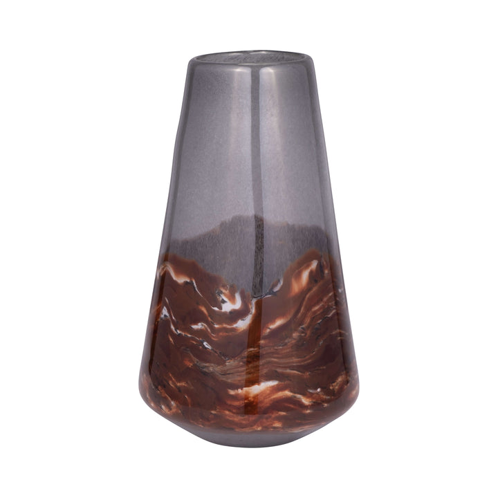 Glass, 14" Vase Grey/brown