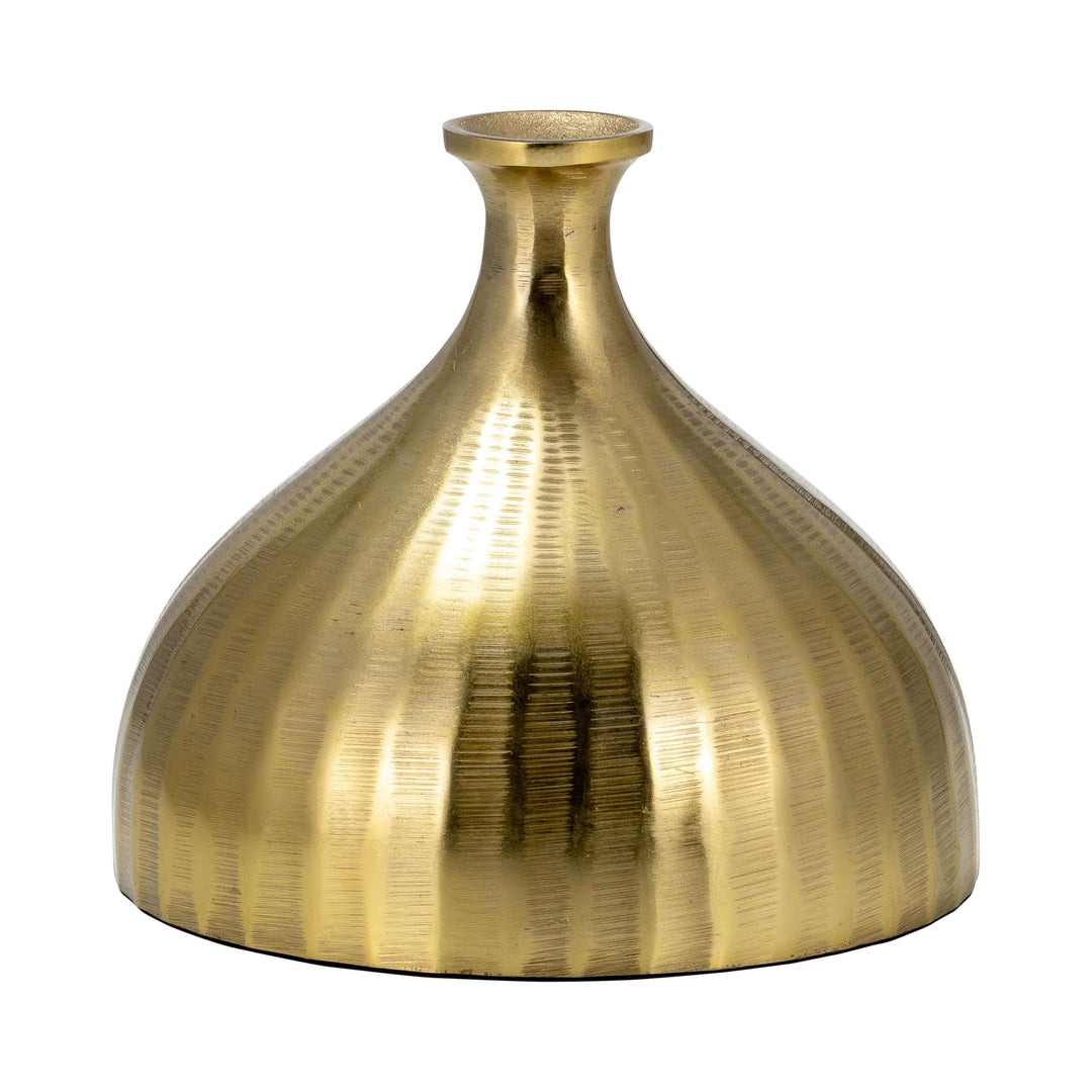 Metal, 7" Bulbous Vase,gold