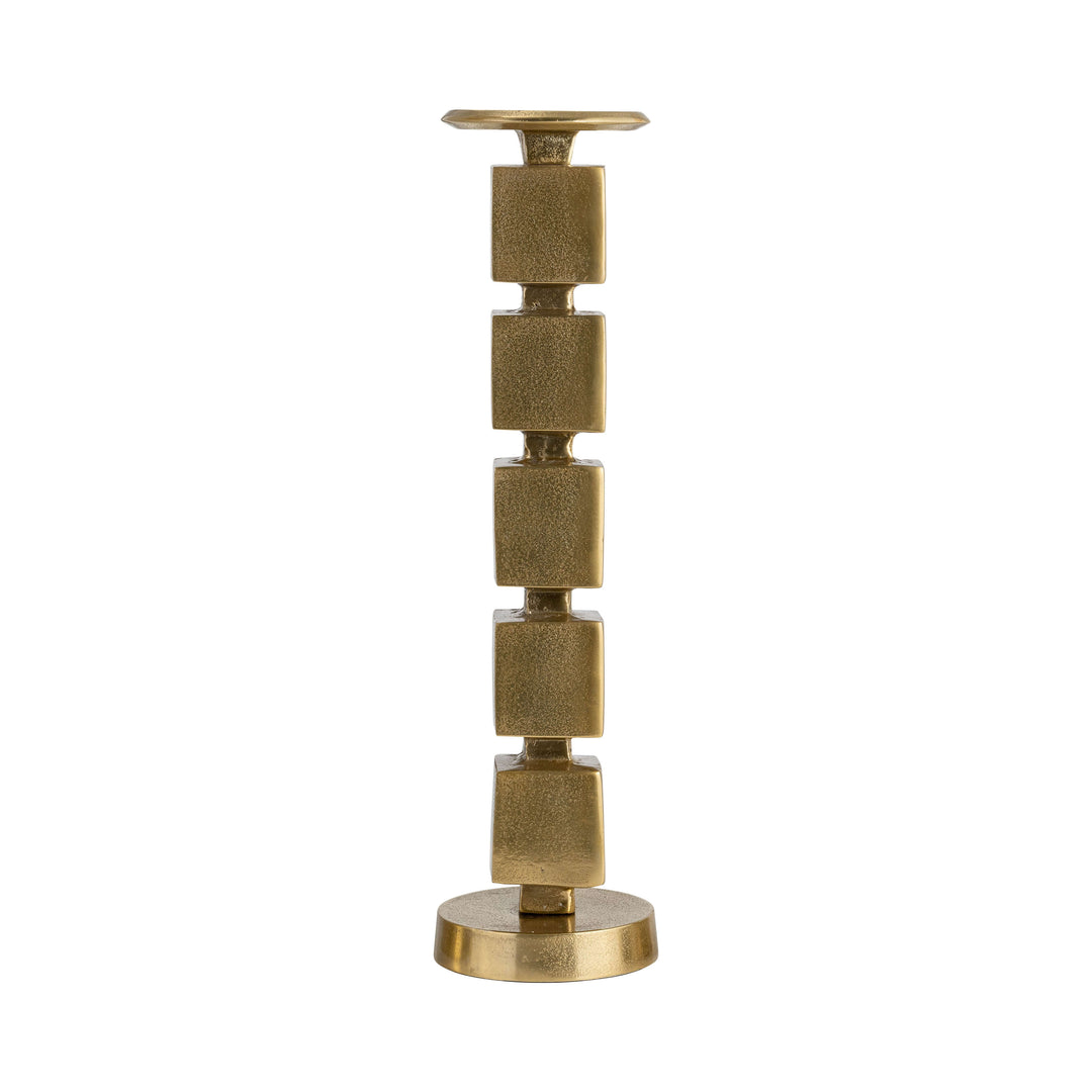 Metal, 18" Stacked Cubes Candleholder, Gold