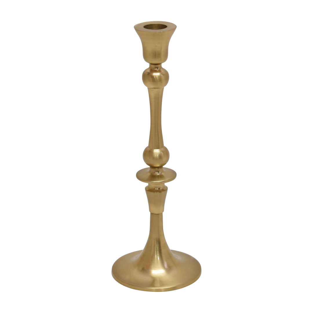 Metal, 9" Traditional Taper Candleholder, Gold