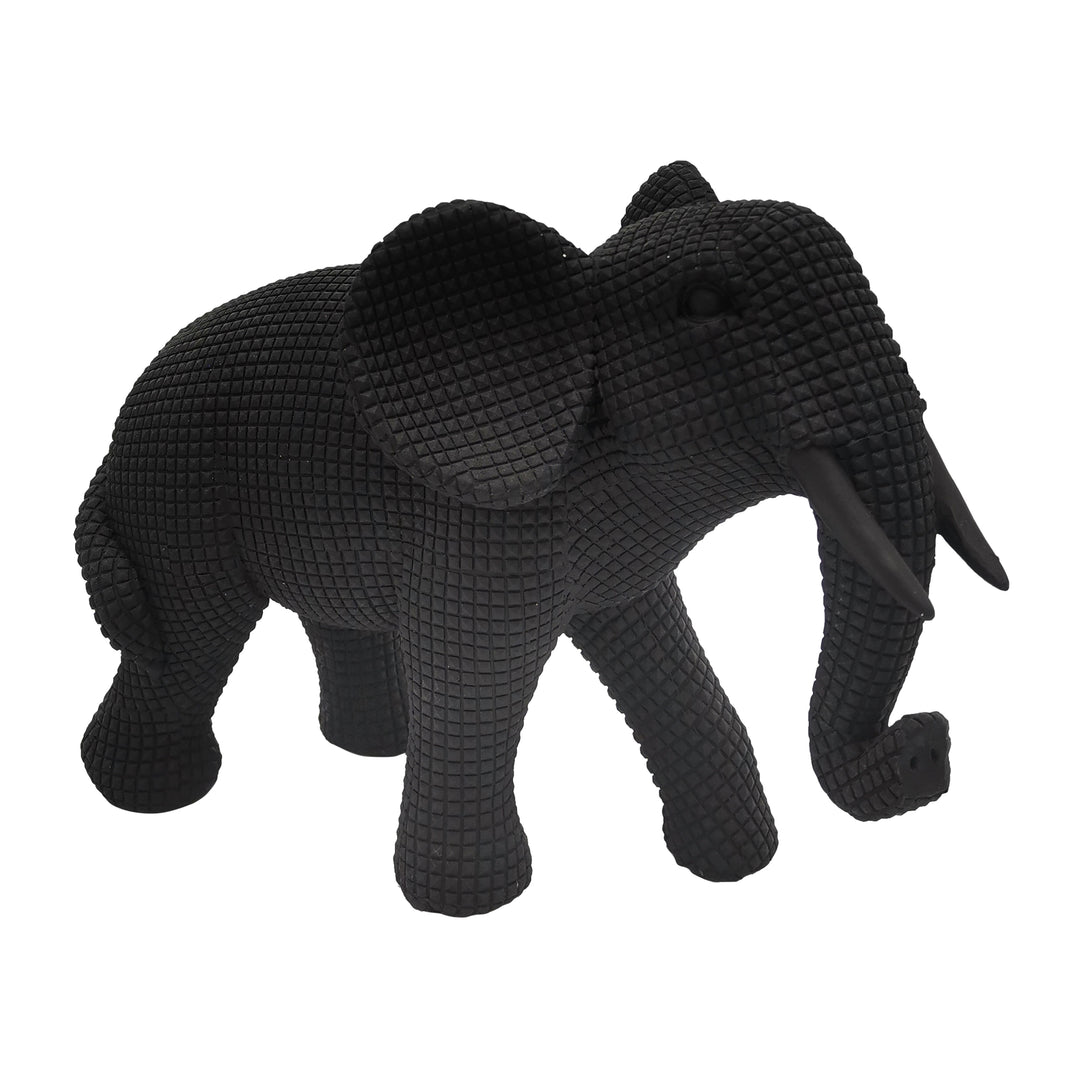 Resin, 8" Elephant Deco, Black