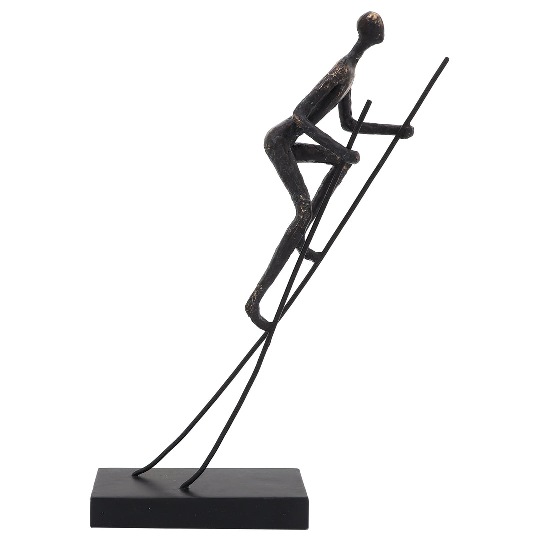Resin, 15"h  Man On Stilts, Bronze