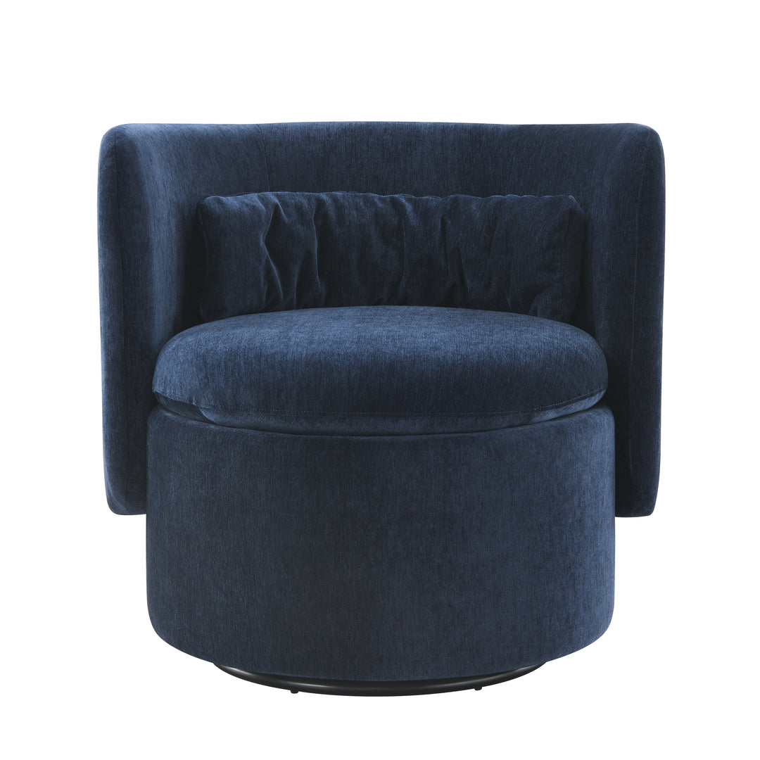 Round-back Swivel Chair, Blue
