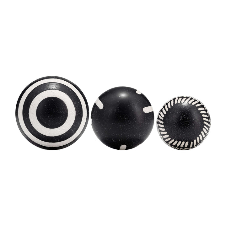 Cer, S/3 4/5/6", Tribal Orbs, Blk/ivory