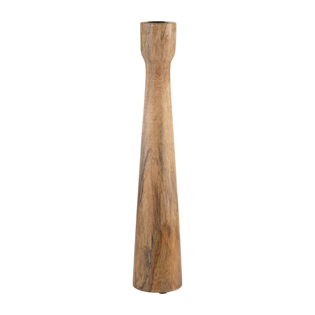 Wood, 16"h Candle Holder, Brown