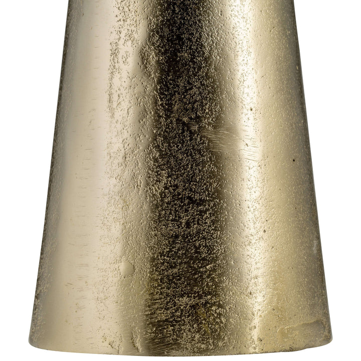 Metal,21"h,abstract Pillar Vase,gold