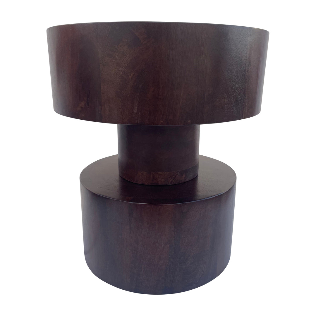 Wood, 18" Disc Side Table, Brown, Kd