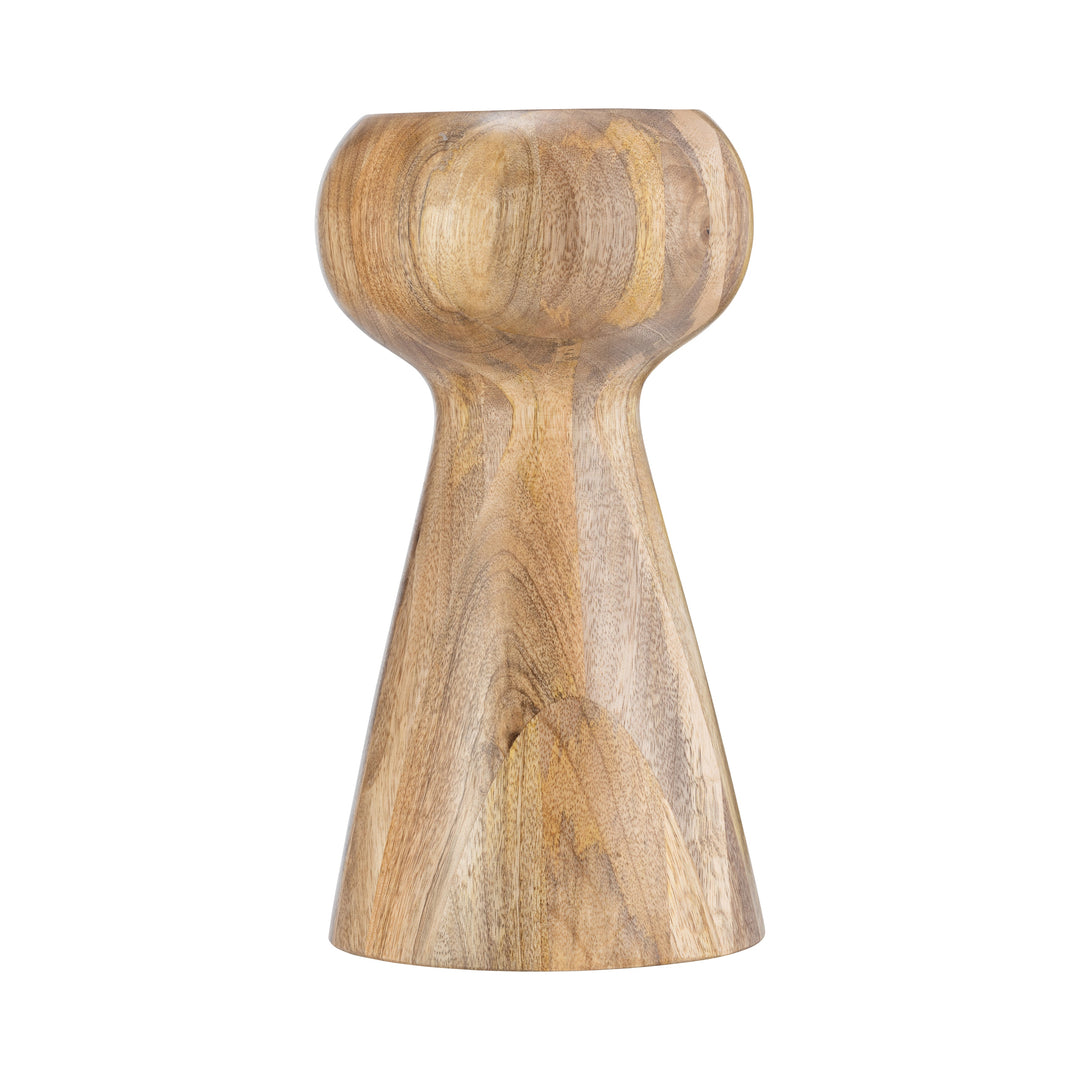 Wood, 13"h Candle Holder, Brown