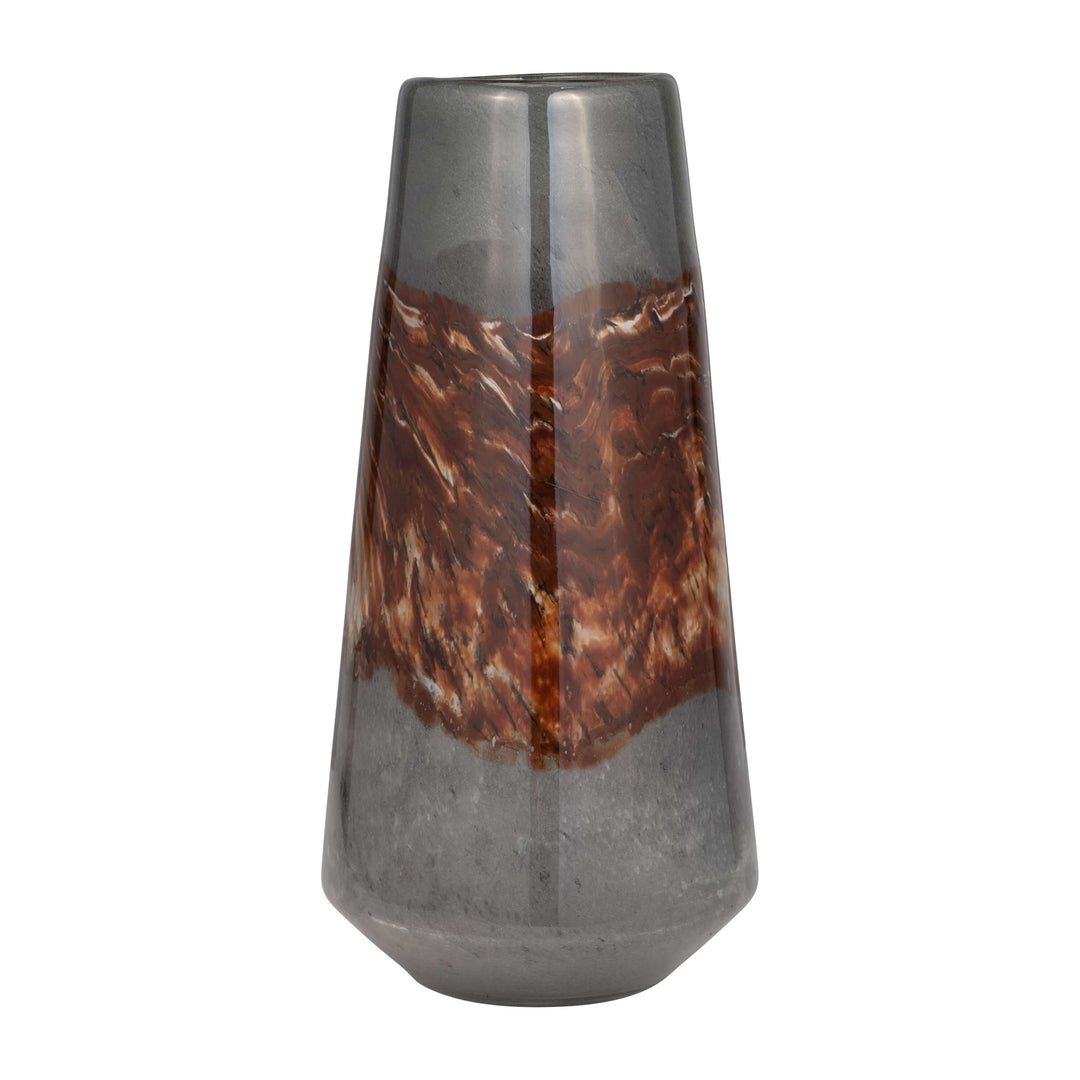 Glass, 17" Vase Grey/brown