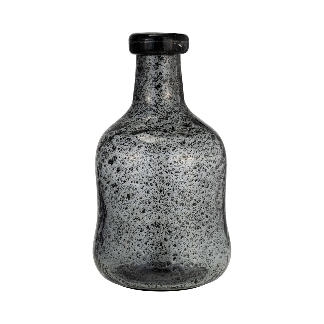 Glass, 11h" Irregular Shape Vase, Smoke