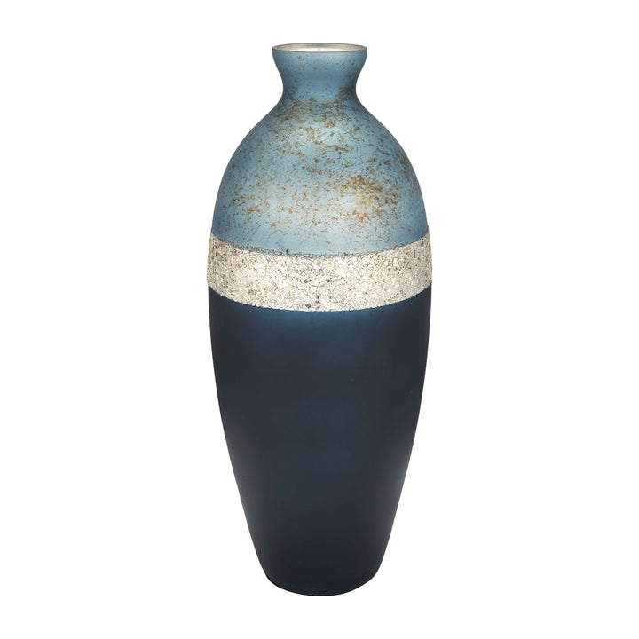 Glass, 18" Tri-colored Glittered Vase, Multi