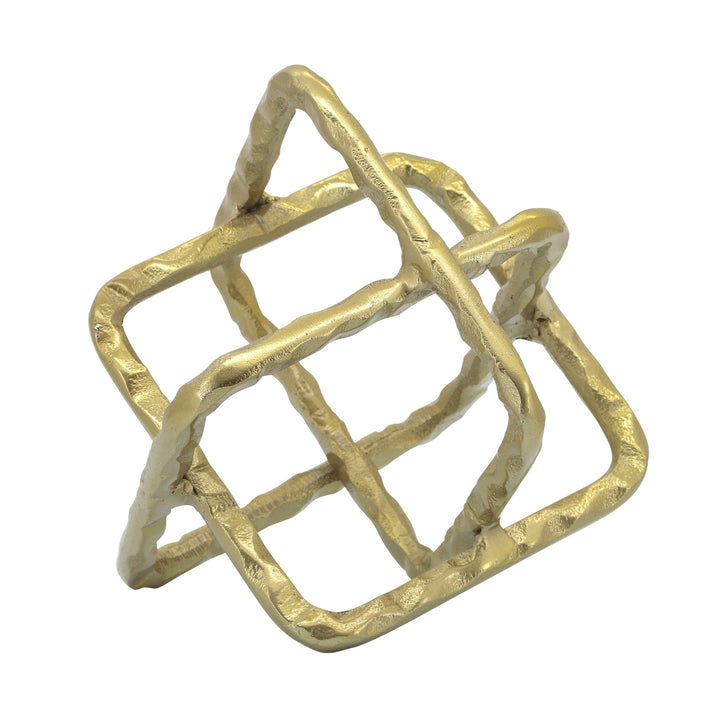 Metal 8" Square Orbs, Gold