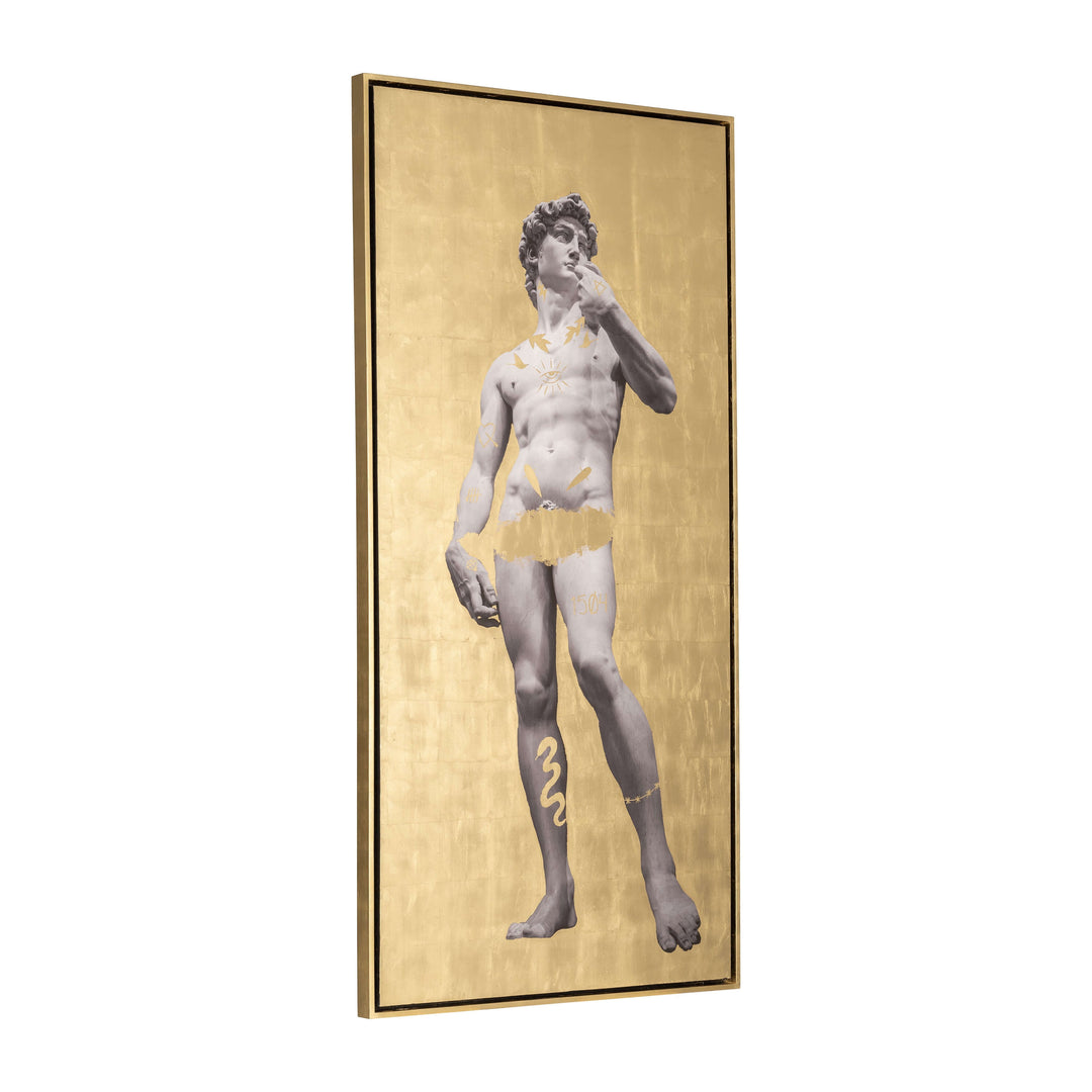 47x94, Hand Painted David In Gold, Wht