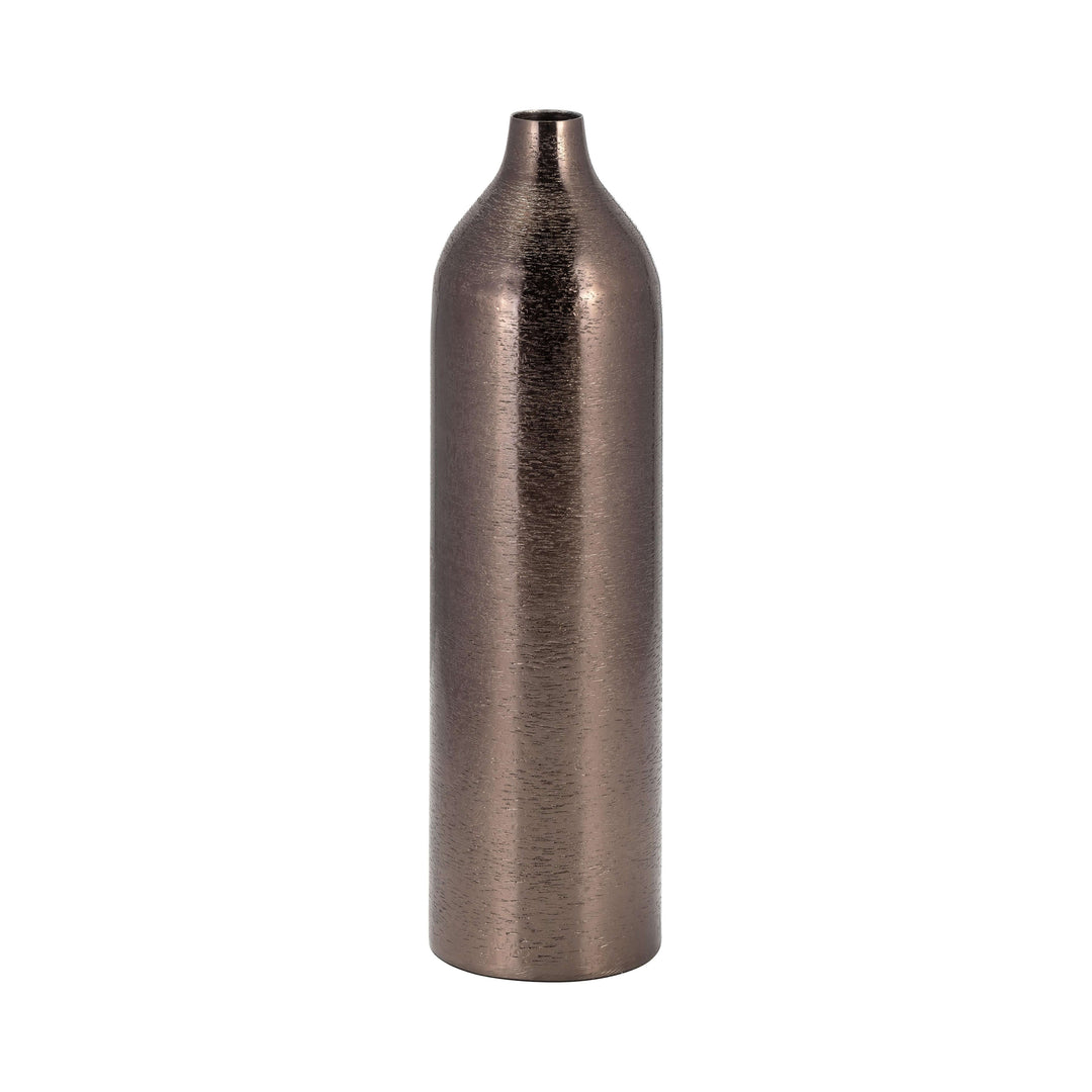 Metal, 18"h Cylinder Vase, Black