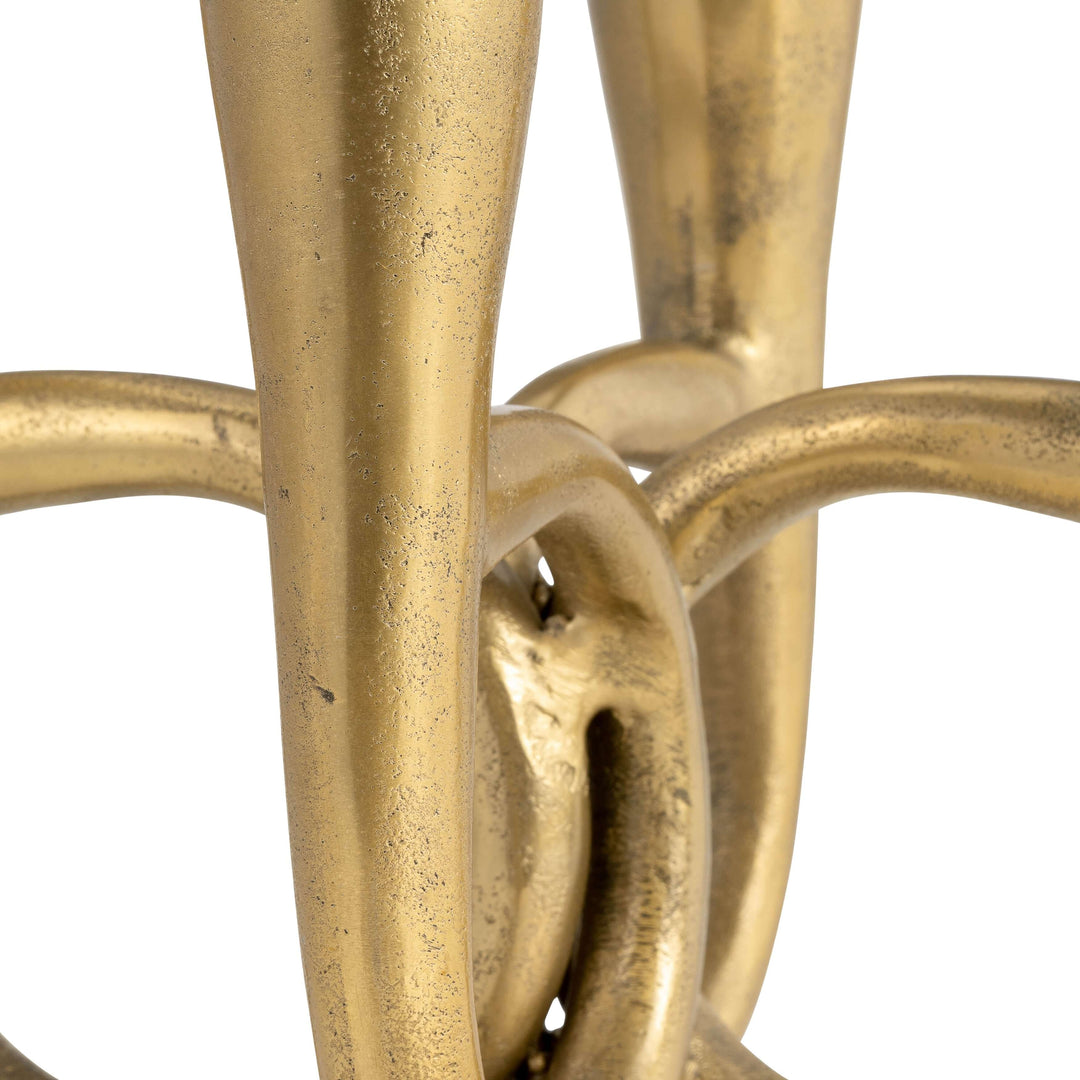 Metal, 7 French Horn 4-taper Candleholder, Gold