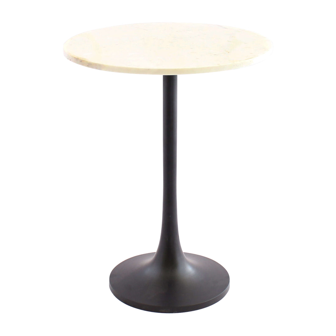 Metal/marble, 23"h Accent Table, Black Kd