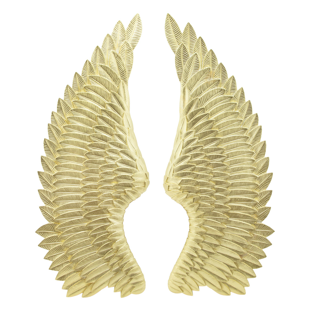 Resin S/2 Angel Wings Wall Accent, Gold