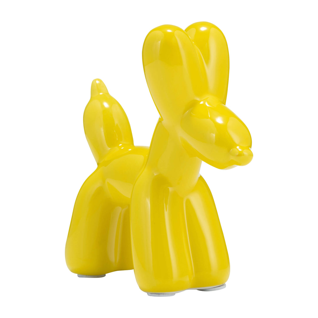7"l Balloon Dog Animal, Yellow