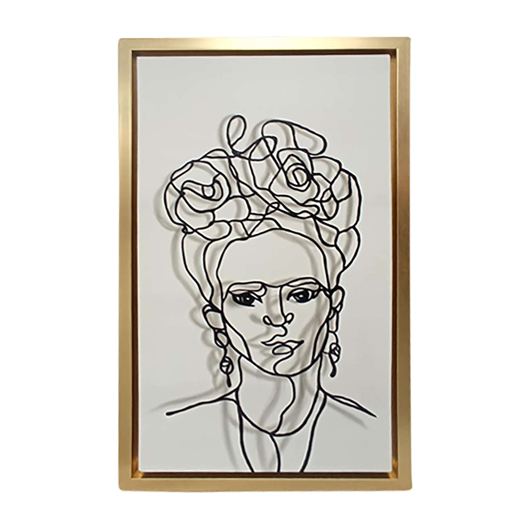 35x59, Hand Painted Frida Illusion, Wht/blk