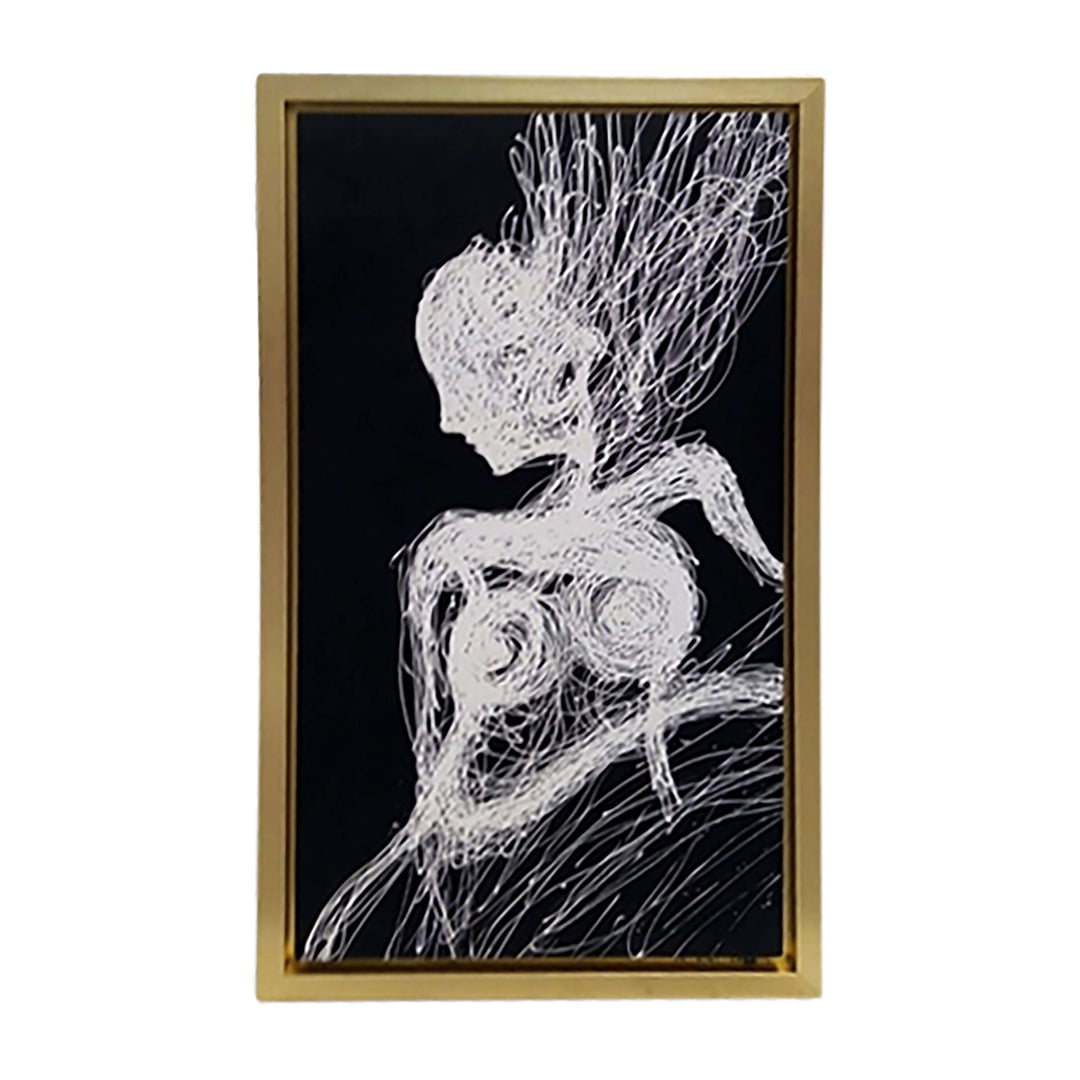 36x59, Hand Painted Woman Soul, Wht/blk