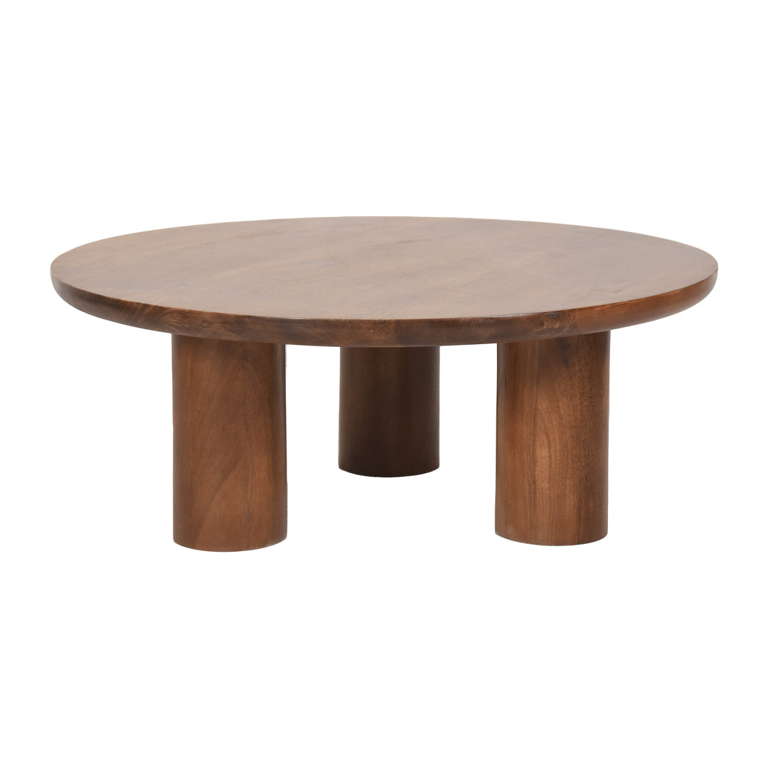 Wood, 35"  Scandinavian Coffee Table, Brwn Kd