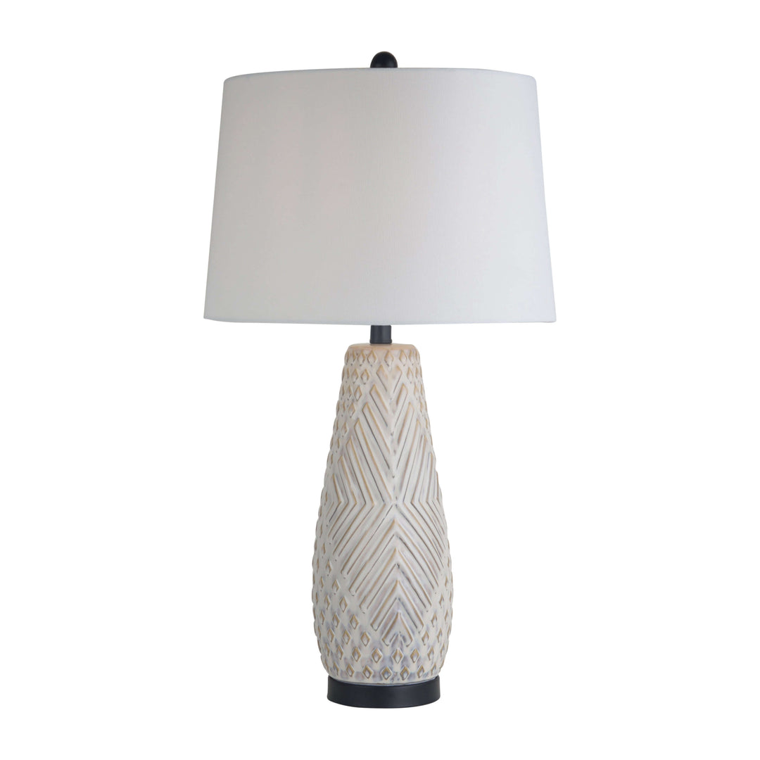 Ceramic 30" Textured Table Lamp, Ivory